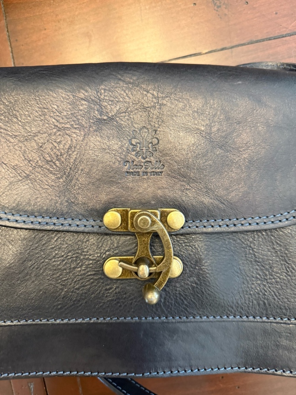 Vera Pelle genuine leather crossbody made in Italy - Picture 2 of 16